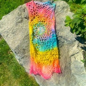 UNIF Tie Dye Fleur Crotchet Sleeveless Dress